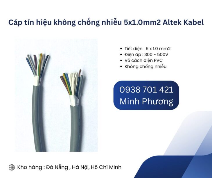 Cáp tín hiệu không chống nhiễu 5×1.0mm2 Altek Kabel Đà Nẵng, Khánh Hòa, Đắk Lắk