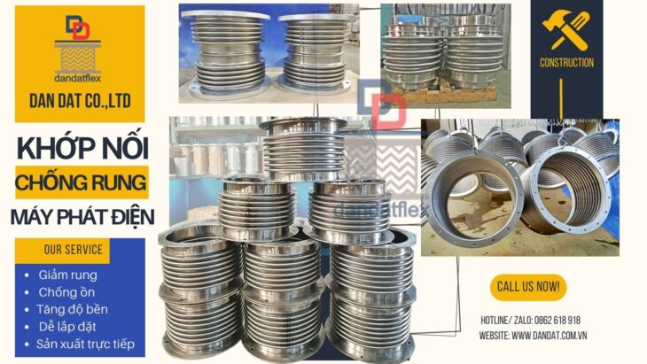 Khớp giãn nở hình chữ nhật/ Khớp nối giãn nở nhiệt/ Khớp nối giãn nở nhiệt inox/ Bù giãn nở nhiệt
