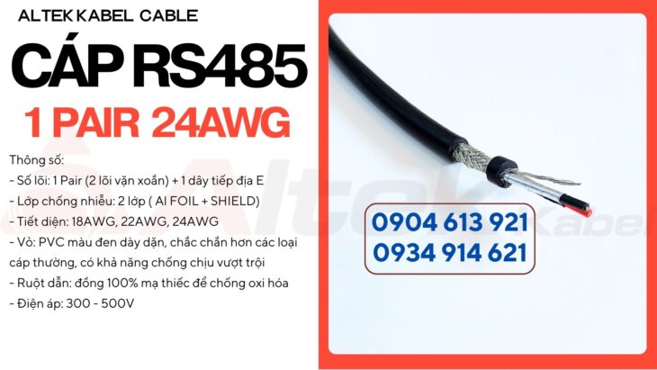 Cáp tín hiệu RS485 chống nhiễu 1 pair 18AWG / 22AWG/ 24AWG Altek Kabel