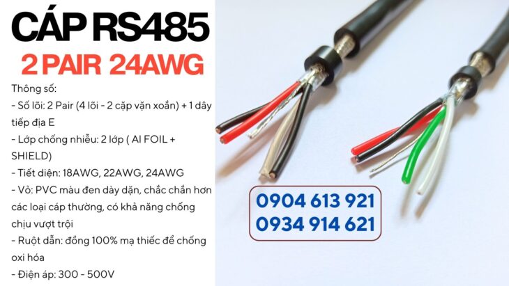 Cáp tín hiệu RS485 chống nhiễu 1 pair 18AWG / 22AWG/ 24AWG Altek Kabel