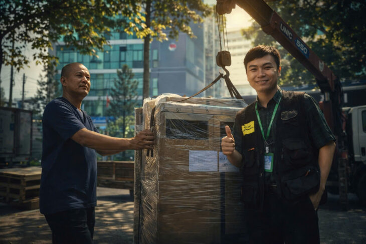 Gửi máy làm bánh mì đi Mỹ bằng đường Biển tại Cần Thơ