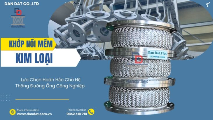Khớp nối chống rung inox, khớp giảm rung bơm dầu, khớp nối mềm chống rung ống xả máy phát điện
