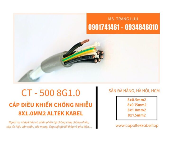 Đà Nẵng, Hà Nội phân phối cáp điều khiển 8×1.0 Altek Kabel