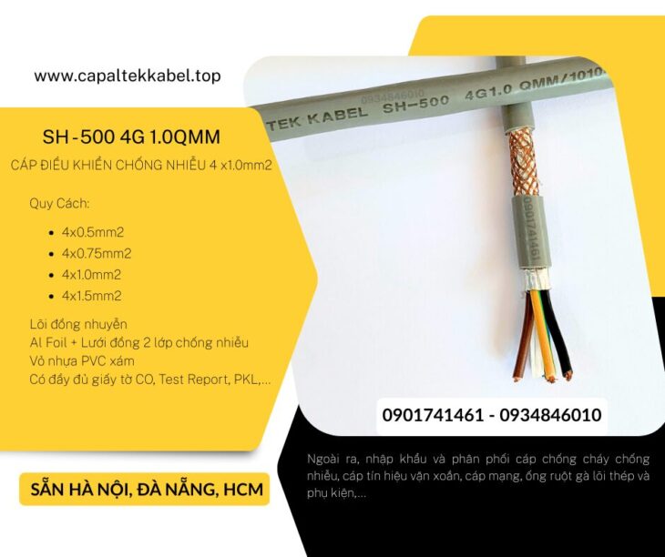 Đà Nẵng, Hà Nội phân phối cáp điều khiển chống nhiễu 4×1.0 Altek Kabel