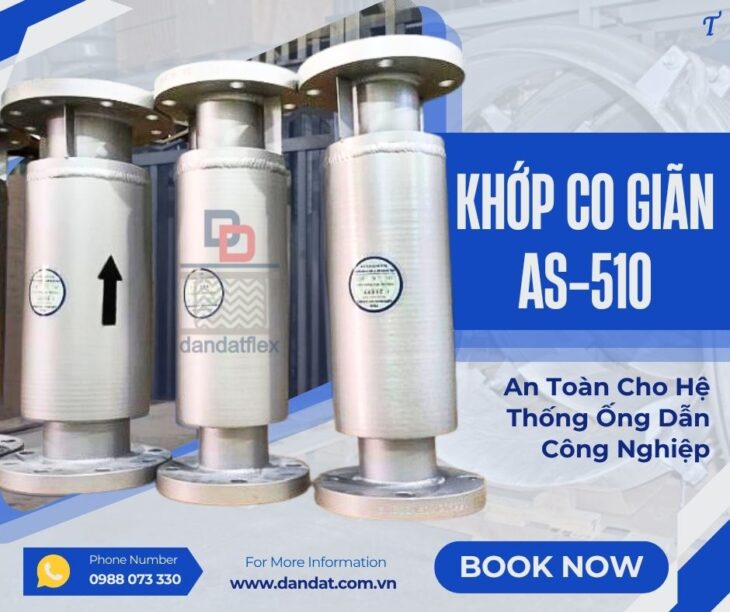 Khớp giãn nở chuyên dùng dẫn khí CO, Khớp giãn nở inox nối bích, Khớp giãn nở tháp điều hòa