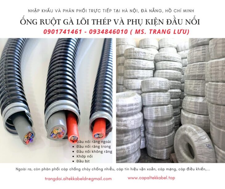 Ống ruột gà lõi thép bọc nhựa 3/4 (Phi 25) sẵn Hà Nội, Đà Nẵng, HCM