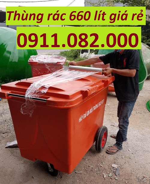 Thùng rác chất lượng giá rẻ cạnh tranh- thùng thu gom rác, thùng rác 120L 240L 660L- lh 0911.082.00