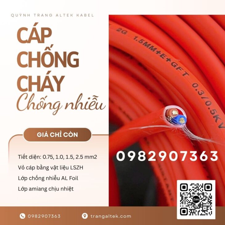 Cáp chống cháy Altek Kabel LSZH – Đạt Quatest 1, IEC 60331-21