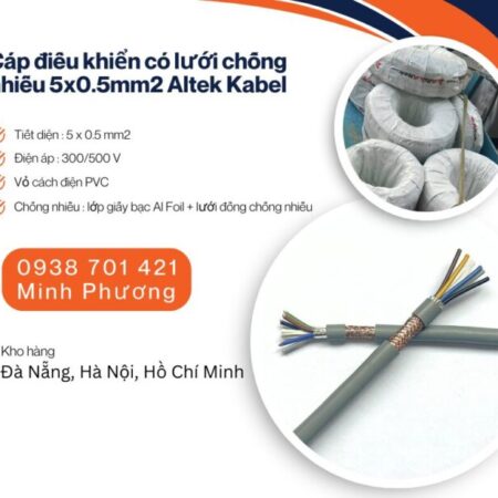 Cáp điều khiển có lưới chống nhiễu 5×0.5mm2 Altek Kabel Hồ Chí Minh, Bình Dương, Bình Phước Cáp điều khiển có lưới chống nhiễu 5×0.5mm2 Altek Kabel Hồ Chí Minh, Bình Dương, Bình Phước