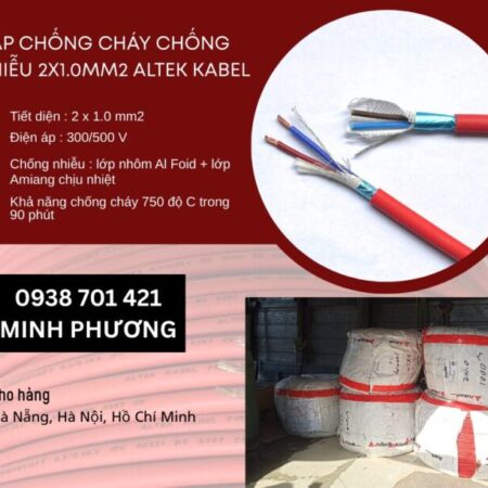 Dây cáp điện chống cháy chống nhiễu 2×1.0mm2 Altek Kabel Đà Nẵng, Quảng Ngãi, Huế