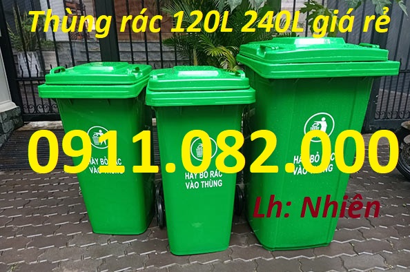 Thùng rác chất lượng giá rẻ cạnh tranh- thùng thu gom rác, thùng rác 120L 240L 660L- lh 0911.082.00
