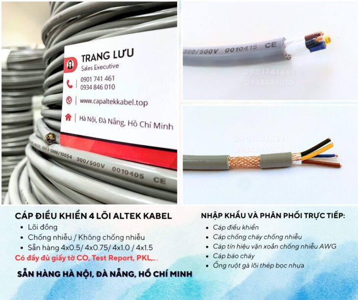 Cáp điều khiển 4 lõi chống nhiễu/ không chống nhiễu – Altek Kabel