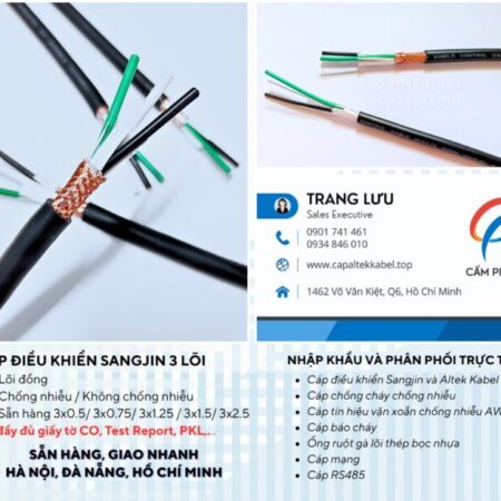 Cáp điều khiển Sangjin 3×0.5/3×0.75/3×1.25/3×1.5/3×2.5 Sài Gòn