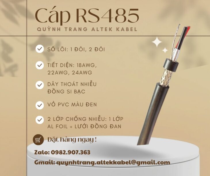 Cáp RS485 Chống Nhiễu Hai Lớp Altek Kabel 1 Pair 2 Pair