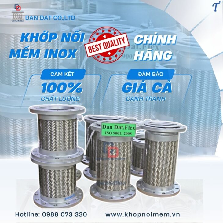 Khớp nối mềm inox 304,khớp nối mềm inox lắp bích,khớp nối mềm kim loại nối bích, khớp nối chống rung