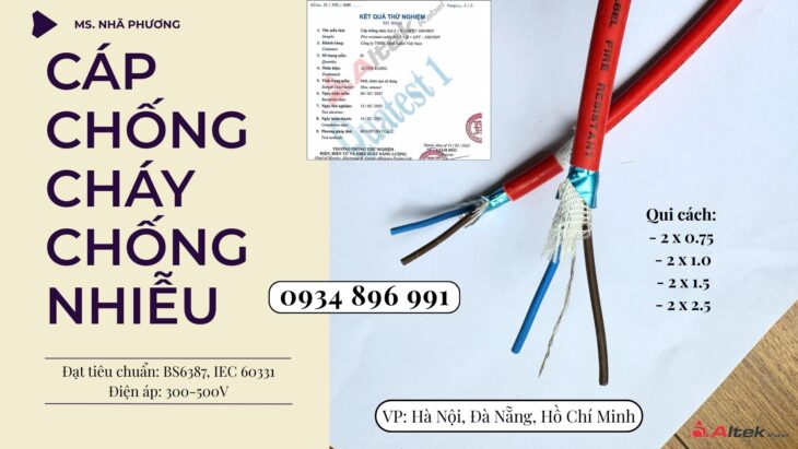 Dây Điện Chống Cháy Chống Nhiễu 2×0.75mm² Giao Ngay Cần Thơ – Long An – Vũng Tàu | Hàng Luôn Sẵn