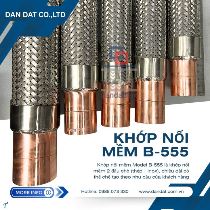Khớp nối mềm (Flexible Hose), khớp nối mềm bằng inox, khớp nối mềm inox lắp bích, khớp nối kim loại