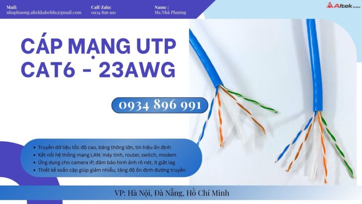Cáp Mạng Văn Phòng Cat6 Altek Kabel – Sẵn Kho Cần Thơ, Long An, Bình Dương