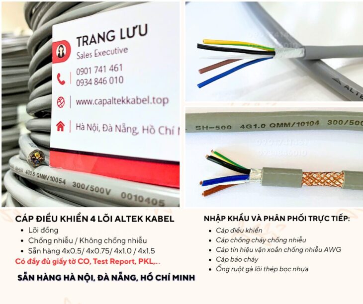 Cáp điều khiển 4 lõi chống nhiễu/ không chống nhiễu – Altek Kabel
