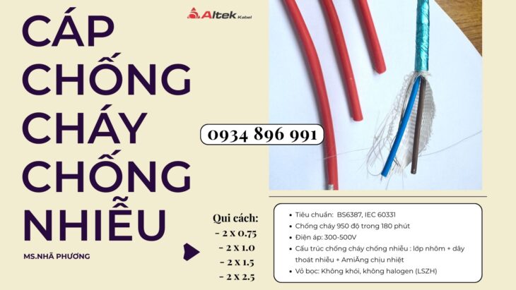 Dây Điện Chống Cháy Chống Nhiễu 2×0.75mm² Giao Ngay Cần Thơ – Long An – Vũng Tàu | Hàng Luôn Sẵn