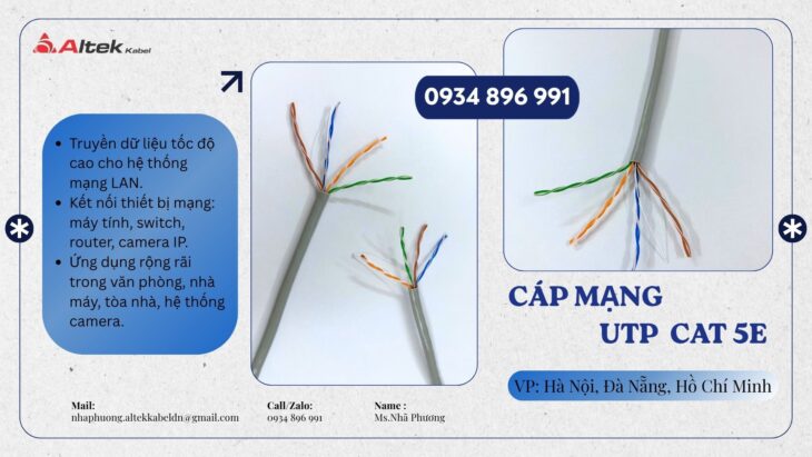 Cáp Mạng UTP Cat5e Cuộn 305m – Giao Nhanh Thanh Hóa, Nghệ An, Hà Tĩnh