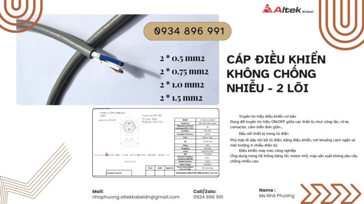 Cáp Tín Hiệu 2 X 1.5mm2 Sẵn Hàng Hà Tĩnh, Nghệ An, Thanh Hóa – Báo Giá Trong Ngày