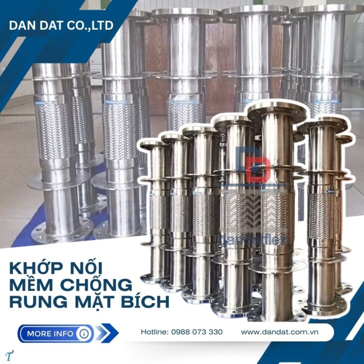 Khớp nối mềm (Flexible Hose), khớp nối mềm bằng inox, khớp nối mềm inox lắp bích, khớp nối kim loại
