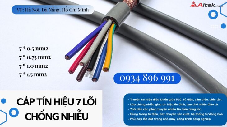 Cáp Tín Hiệu Chống Nhiễu 7×1.5mm² – Phân Phối Quảng Trị, Quảng Bình, Quảng Ngãi, Bình Định