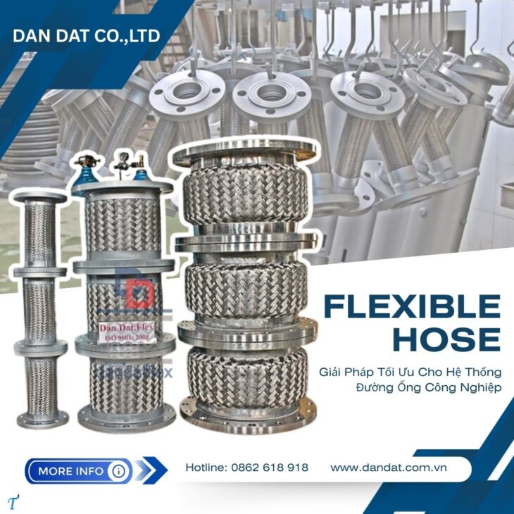 Khớp nối mềm máy bơm, khớp chống rung inox cho trạm bơm nước, khớp nối mềm chống rung inox nối bích