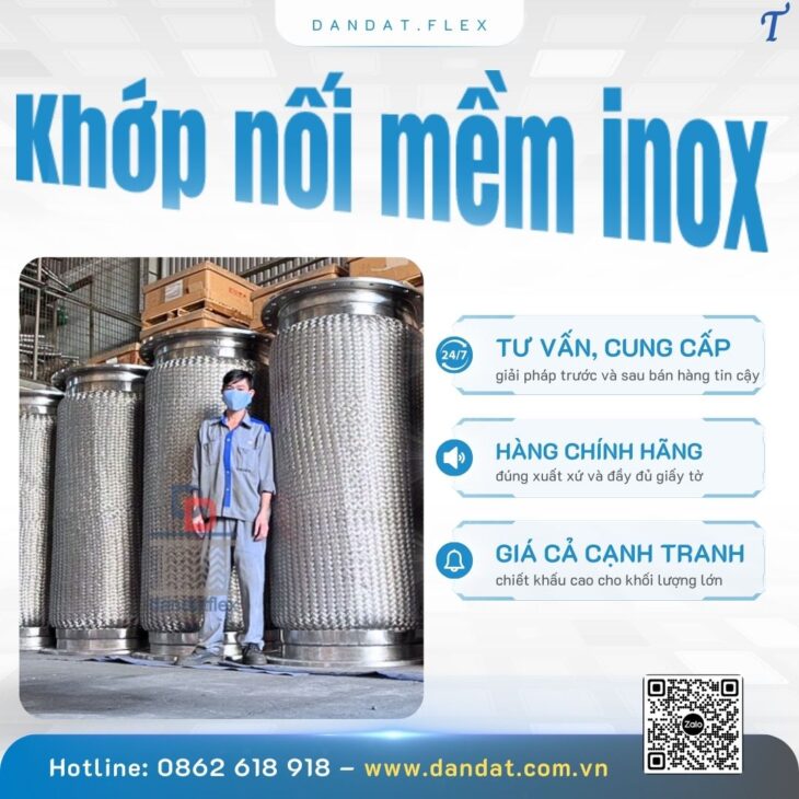 Khớp nối mềm inox 304,khớp nối mềm inox lắp bích,khớp nối mềm kim loại nối bích, khớp nối chống rung