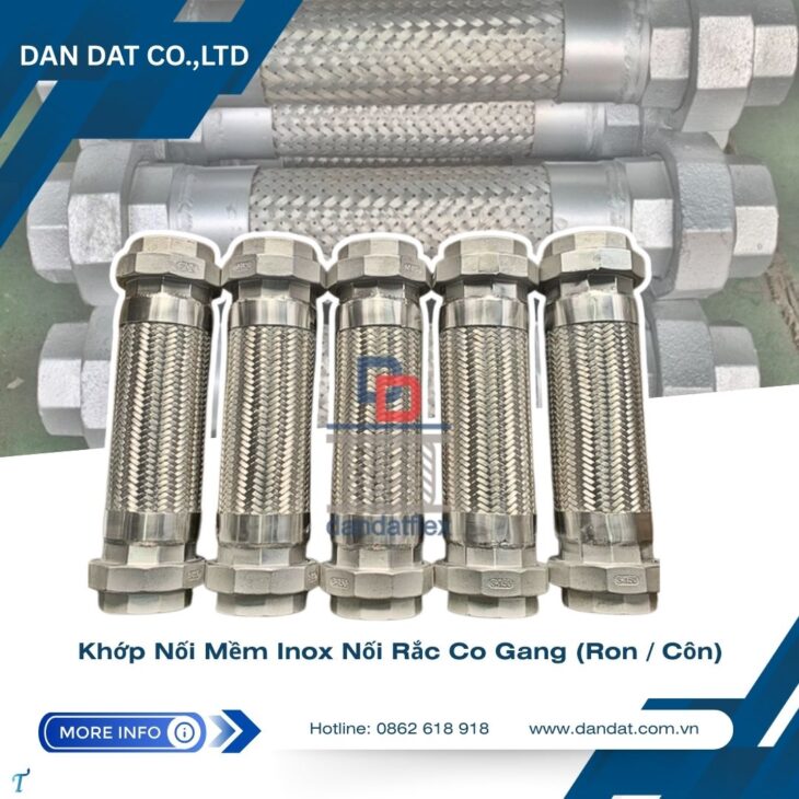 Khớp nối mềm (Flexible Hose), khớp nối mềm bằng inox, khớp nối mềm inox lắp bích, khớp nối kim loại