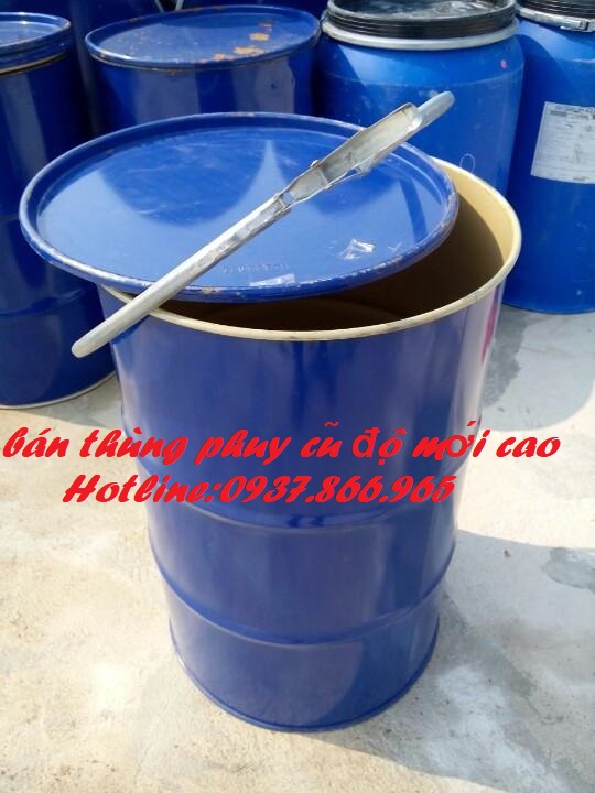 Phuy sắt, thùng phuy sắt cũ, bán phuy sắt tại Hà Nội, phuy nắp mở cũ, phuy cũ