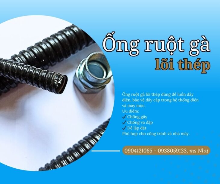 Ống ruột gà luồn dây điện cho tủ điều khiển