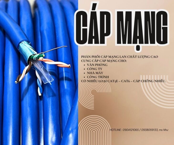 Cung cấp cáp mạng LAN cho hệ thống internet và camera
