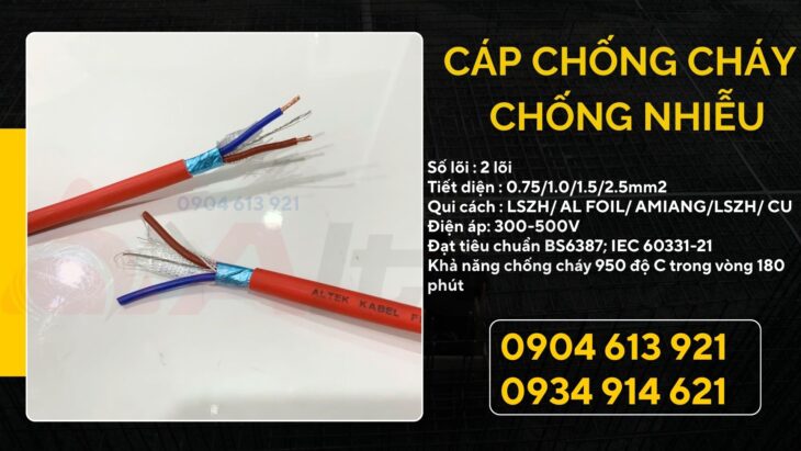 Dây chống cháy chống nhiễu 2×1.0mm2 Altek Kabel – phân phối tại HCM