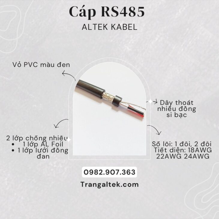 Cáp RS485 Chống Nhiễu Hai Lớp Altek Kabel 1 Pair 2 Pair