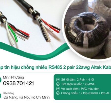 Cáp tín hiệu chống nhiễu RS485 2 pair 22awg Altek Kabel Thanh Hóa, Nghệ An, Hà Tĩnh