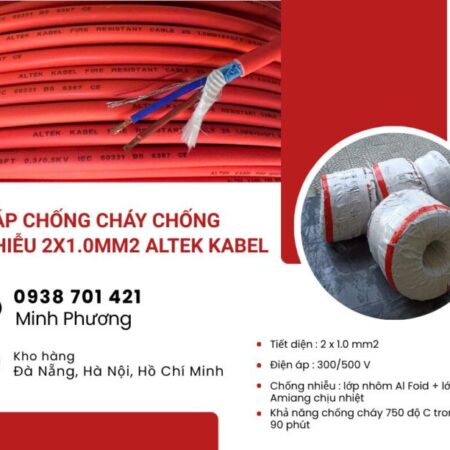 Cáp điện chống cháy chống nhiễu 2×1.0 Altek Kabel Hải Phòng, Lào Cai, Quảng Ninh