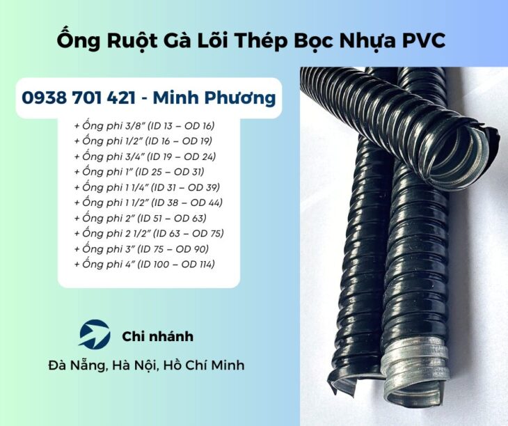 Ống Ruột Gà Lõi Thép Bọc Nhựa PVC – Linh Hoạt, Chống Cháy, Phù Hợp Mọi Công Trình