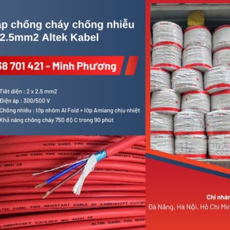 Cáp chống cháy chống nhiễu 2×2.5mm2 Altek Kabel – Giá tốt cho công trình điện