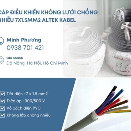 Cáp điều khiển không chống nhiễu 7×1.5mm² – thông số, ứng dụng và báo giá mới nhất
