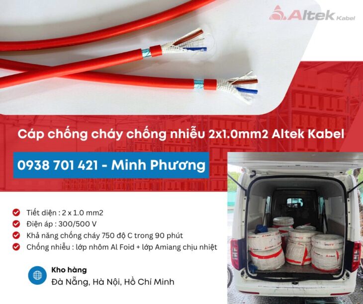 Cáp chống cháy chống nhiễu 2×1.0mm2 – Giải pháp an toàn cho mọi công trình