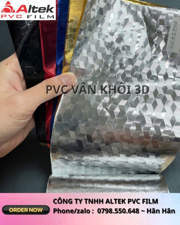 Màng Pvc vân lập phương 3D- hiệu ứng khối kim loại sang trọng