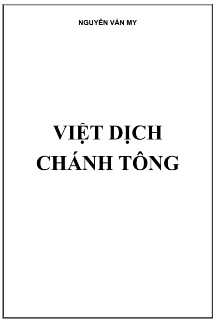 Việt Dịch Chánh Tông