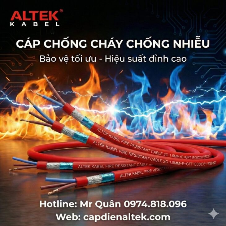 NCC: Cáp chống cháy chống nhiễu 2 lõi – Altek Kabel