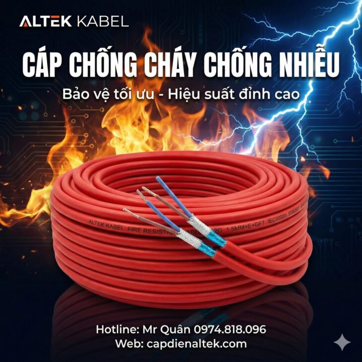 NCC: Cáp chống cháy chống nhiễu 2 lõi – Altek Kabel