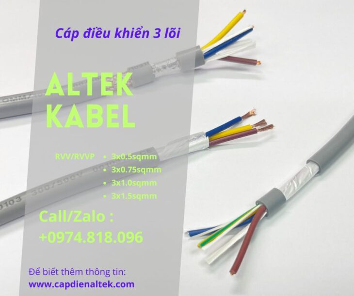 Tổng kho cáp: Cáp điều khiển 3 lõi Altek Kabel