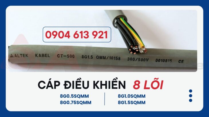 Cáp điều khiển chống nhiễu 8 lõi 8×0.5/8×0.75/8×1.0/8×1.5 Altek Kabel