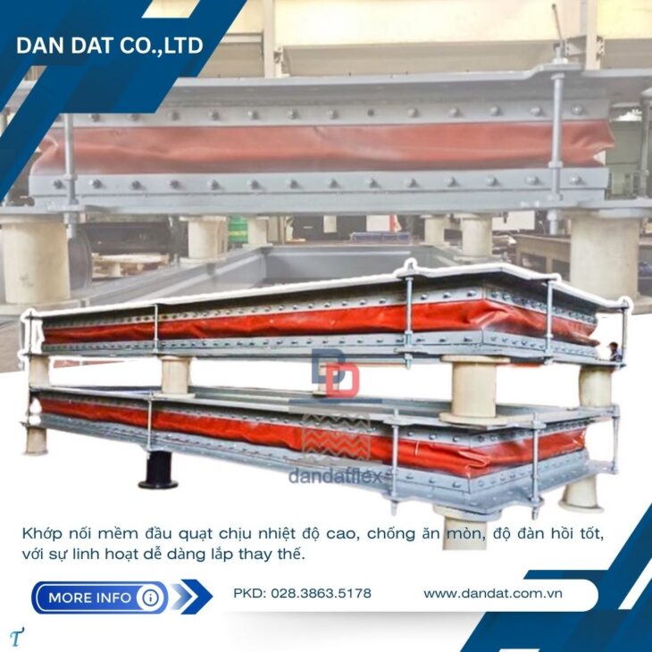 Khớp nối mềm ống gió, khớp nối mềm bằng vải chịu nhiệt, khớp nối chống rung cho quạt công nghiệp
