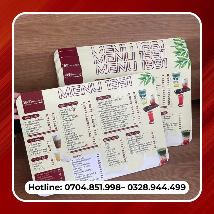 in menu tại cần thơ